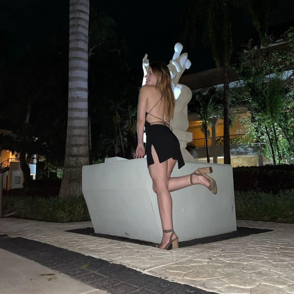 Mini Black Dress | Small | Strappy | Backless | Double Slit | Just Quella